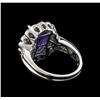 Image 3 : 4.04ct Tanzanite and Diamond Ring - 14KT White Gold