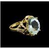 Image 1 : 3.55ct Aquamarine and Diamond Ring - 14KT Yellow Gold