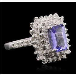14KT White Gold 1.88ct Tanzanite and Diamond Ring