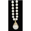 Image 3 : Pearl and Diamond Necklace - 14KT Yellow Gold