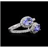 Image 1 : 14KT White Gold 1.37ctw Tanzanite and Diamond Ring