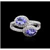 Image 2 : 14KT White Gold 1.37ctw Tanzanite and Diamond Ring