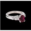 Image 1 : 1.23ct Ruby and Diamond Ring - 14KT White Gold