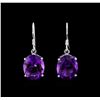 Image 1 : Crayola 17.60ctw Amethyst Earrings - 14K White Gold