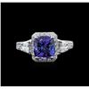 Image 2 : 2.62ct Tanzanite and Diamond Ring - 14KT White Gold