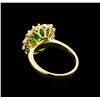Image 3 : 2.88ct Tsavorite and Diamond Ring - 14KT Yellow Gold