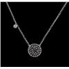 Image 1 : 14KT White Gold 0.55ctw Black Diamond Necklace