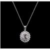 Image 1 : 1.61ctw Diamond Pendant With Chain - 14KT White Gold