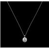 Image 2 : 1.61ctw Diamond Pendant With Chain - 14KT White Gold