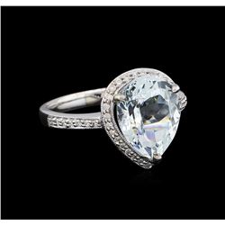 4.13ct Aquamarine and Diamond Ring - 14KT White Gold