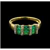 Image 2 : 0.84ctw Emerald and Diamond Ring - 14KT Yellow Gold