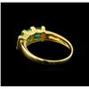 Image 3 : 0.84ctw Emerald and Diamond Ring - 14KT Yellow Gold
