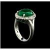 Image 4 : 6.45ct Emerald and Diamond Ring - 18KT White Gold