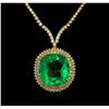Image 2 : 18KT Yellow Gold GIA Certified 49.47ct Emerald and Diamond Necklace