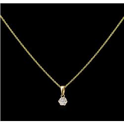 0.10ctw Diamond Pendant With Chain - 14KT Yellow Gold