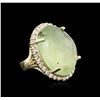 Image 1 : 14KT Yellow Gold 32.12ct Green Tourmaline and Diamond Ring