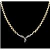 Image 1 : 14KT White and Yellow Gold 8.84ctw Diamond Necklace