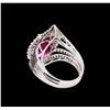 Image 3 : 7.84ct Ruby and Diamond Ring - 18KT White Gold