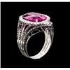 Image 4 : 7.84ct Ruby and Diamond Ring - 18KT White Gold