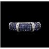 Image 2 : 10KT White Gold 1.06ctw Blue Sapphire and Diamond Ring