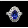 Image 2 : 2.93ct Tanzanite and Diamond Ring - 14KT White Gold