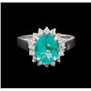 Image 2 : 2.81ct Apatite and Diamond Ring - 14KT White Gold