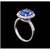 Image 4 : 4.22ct Tanzanite and Diamond Ring - 14KT White Gold