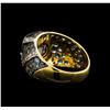 Image 3 : 2.00ct Smoky Quartz, Topaz and Diamond Ring - 14KT Yellow Gold