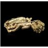 Image 2 : 0.04ctw Sapphire and Pearl Brooch - 14KT Yellow Gold