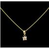 Image 1 : 0.10ctw Diamond Pendant With Chain - 14KT Yellow Gold