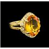 Image 1 : 4.94ct Citrine and Diamond Ring - 14KT Yellow Gold