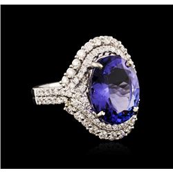 18KT White Gold 7.65ct Tanzanite and Diamond Ring