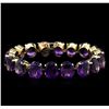 Image 1 : 76.14ctw Amethyst Bracelet - 14KT Yellow Gold
