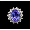 Image 2 : 7.40ct Tanzanite and Diamond Ring - 14KT White Gold