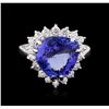 Image 2 : 14KT White Gold 6.78ct Tanzanite and Diamond Ring