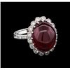 Image 1 : 15.71ct Ruby and Diamond Ring - 14KT White Gold