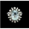 Image 2 : 4.3ct Aquamarine and Diamond Ring - 14KT White Gold