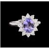 Image 1 : 2.07ct Tanzanite and Diamond Ring - 14KT White Gold