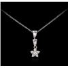 Image 1 : 14KT White Gold 0.65ctw Diamond Pendant With Chain