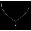 Image 2 : 14KT White Gold 0.65ctw Diamond Pendant With Chain