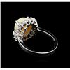 Image 3 : 2.40ct Opal and Diamond Ring - 14KT White Gold