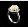 Image 4 : 2.40ct Opal and Diamond Ring - 14KT White Gold