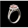 Image 3 : 2.48ct Pink Tourmaline and Diamond Ring - 14KT White Gold