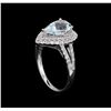 Image 4 : 1.71ct Aquamarine and Diamond Ring - 14KT White Gold