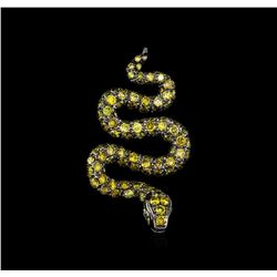 2.94ctw Fancy Green-Yellow Diamond Pendant - 18KT White Gold