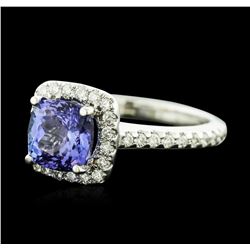 14KT White Gold 1.99ct Tanzanite and Diamond Ring