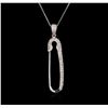 Image 1 : 0.30ctw Diamond Pendant With Chain - 14KT White Gold