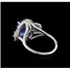 Image 3 : 4.25ct Tanzanite and Diamond Ring - 14KT White Gold