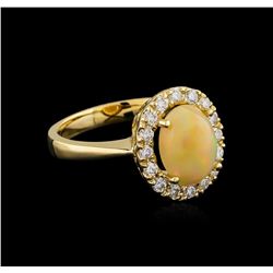 1.70ct Opal and Diamond Ring - 14KT Yellow Gold