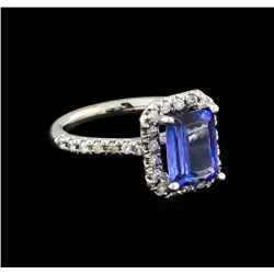 2.45ct Tanzanite and Diamond Ring - 14KT White Gold